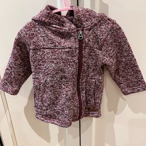 Roots Baby Marled Burgundy Hoodie Jacket